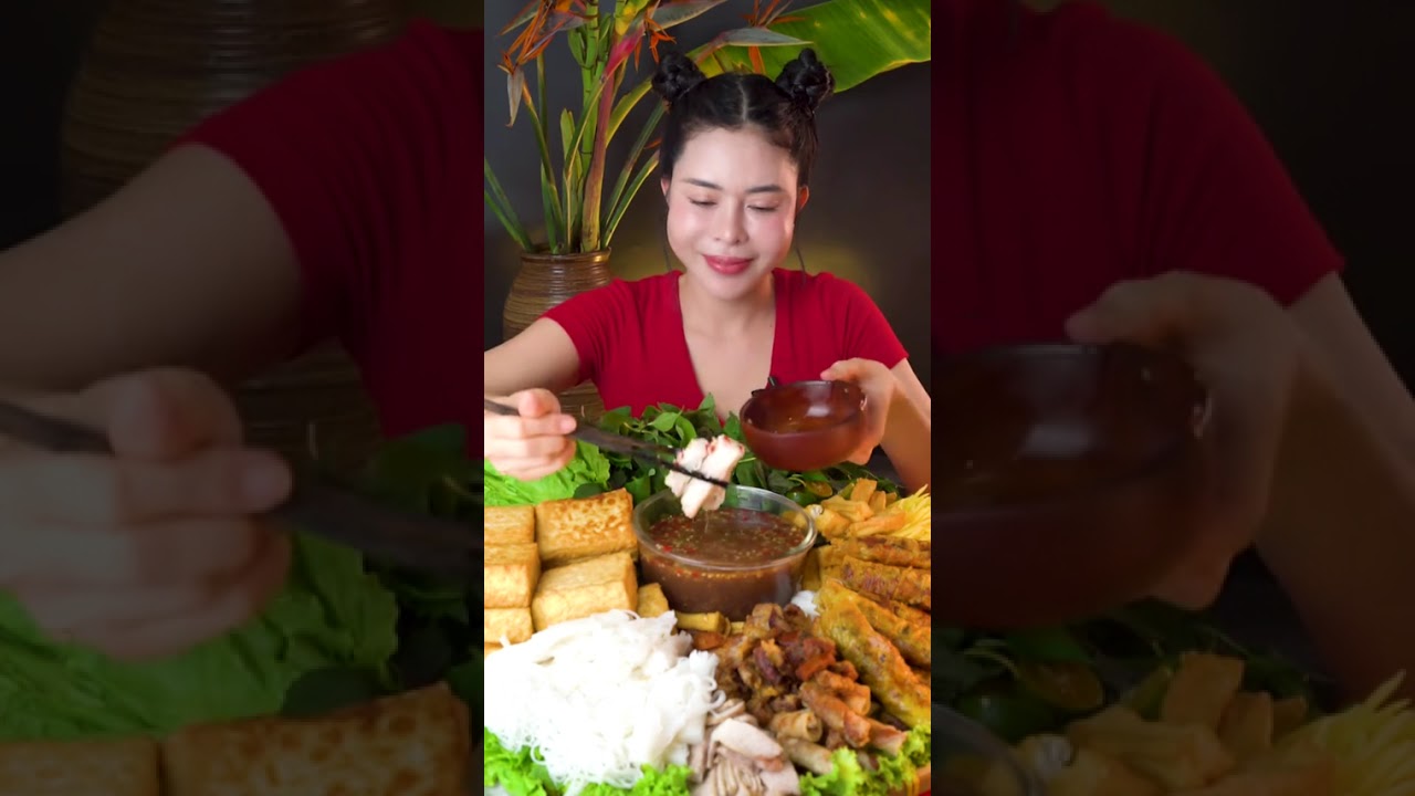 Mukbang Mẹt Bún Đậu Mắm Tôm si*uto#Mukbang#vivithichan#food #art 