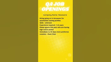 QA JOB OPENING FOR AUTOMATION TESTING #automation #selenium #manualtesting #qa #viral #yt #ytshorts