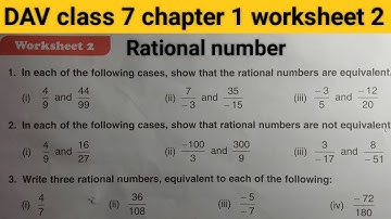DAV Class 7 maths chapter 1 worksheet 2 ।। Class 7 math chapter 1 worksheet 2 dav public school