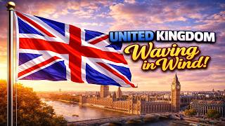 United Kingdom Flag Waving In Wind Fullhd Loop British Union Jack Background