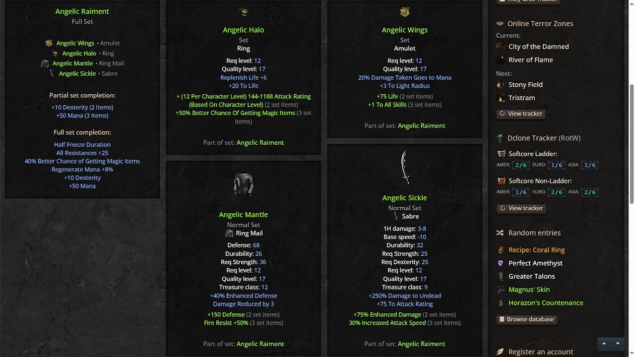 Set Items and Angelic Raiment - YouTube