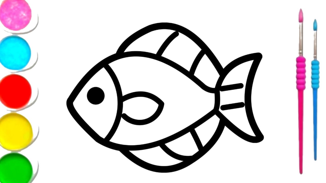 Fish drawing for kids / How to draw a fish / kids video