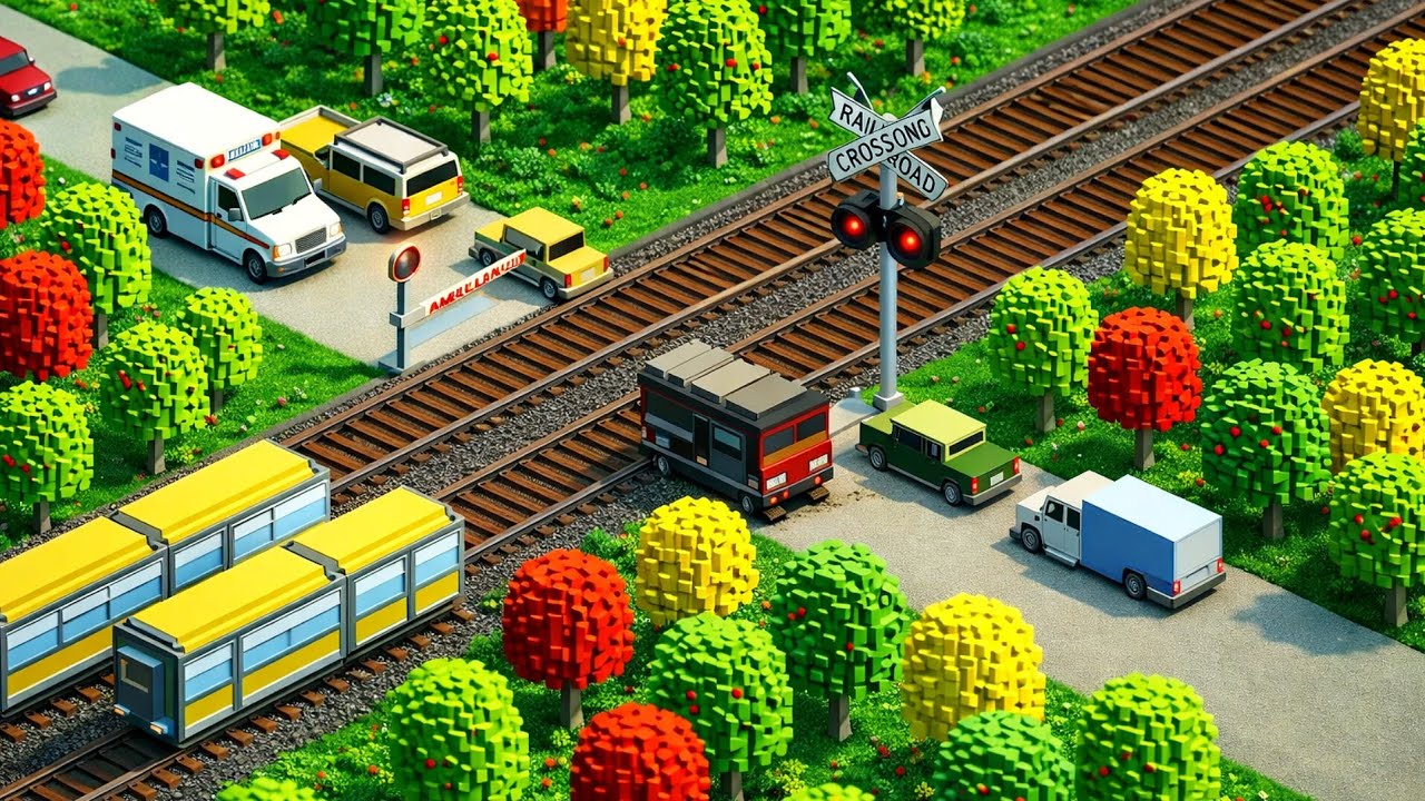 Railroad Crossing 🚦 Extreme Traffic Rush Before the Train Hits | Gameplay #131
