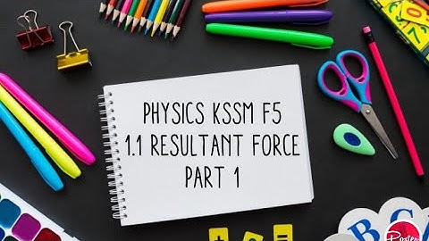 Physics KSSM F5  1.1 RESULTANT FORCE part 1