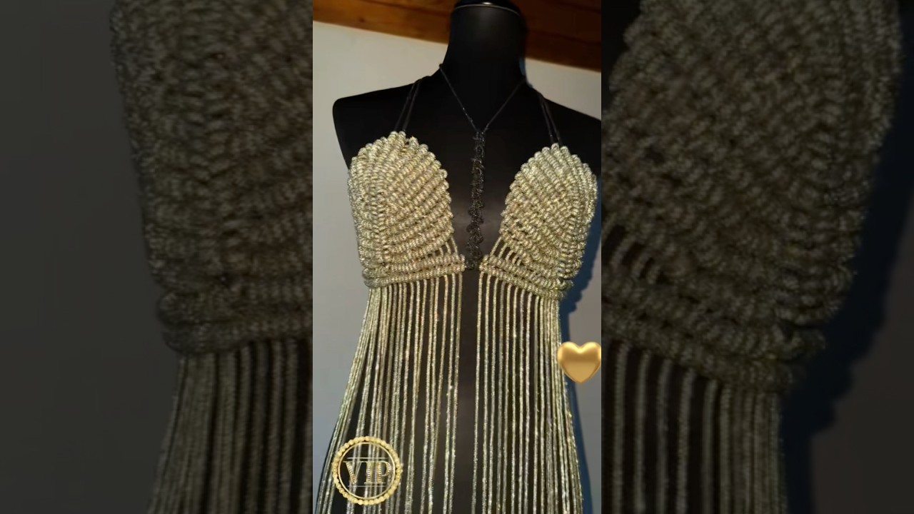 Macrame with Lena🐚 Rhinestone shell 🐚 Strass Makramee Muschel Top 🐚 macrame top shell from rhines...