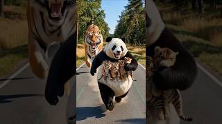 Panda kidnapping the tiger kids#youtubeshorts #funny #viral