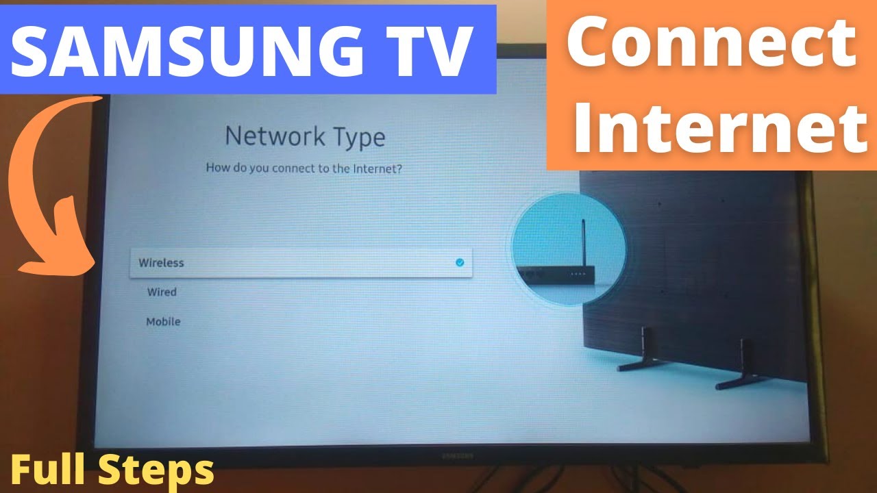 Samsung Smart TV How to Connect to WiFi Wireless Wired Mobile Full Steps