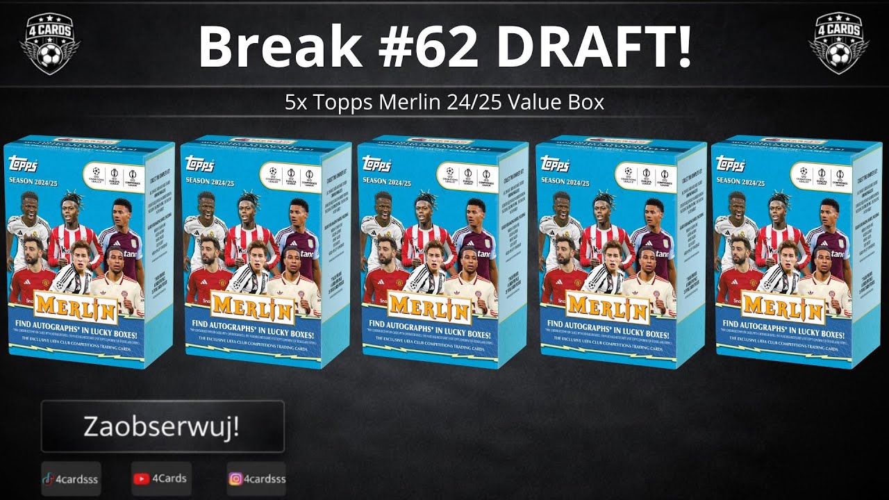LIVE BREAK #62 ⚽ |5x Topps Merlin 24/25 Value Box – otwieramy na żywo 🔴