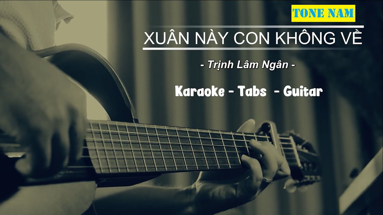 [Karaoke] Xuân Này Con Không Về | Guitar Beat - Tone Nam #Guitar89