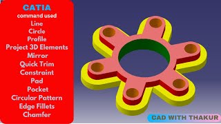 Circular Pattern In Catia || Part design based on circular pattern || #Catiapartdesign #cad #design