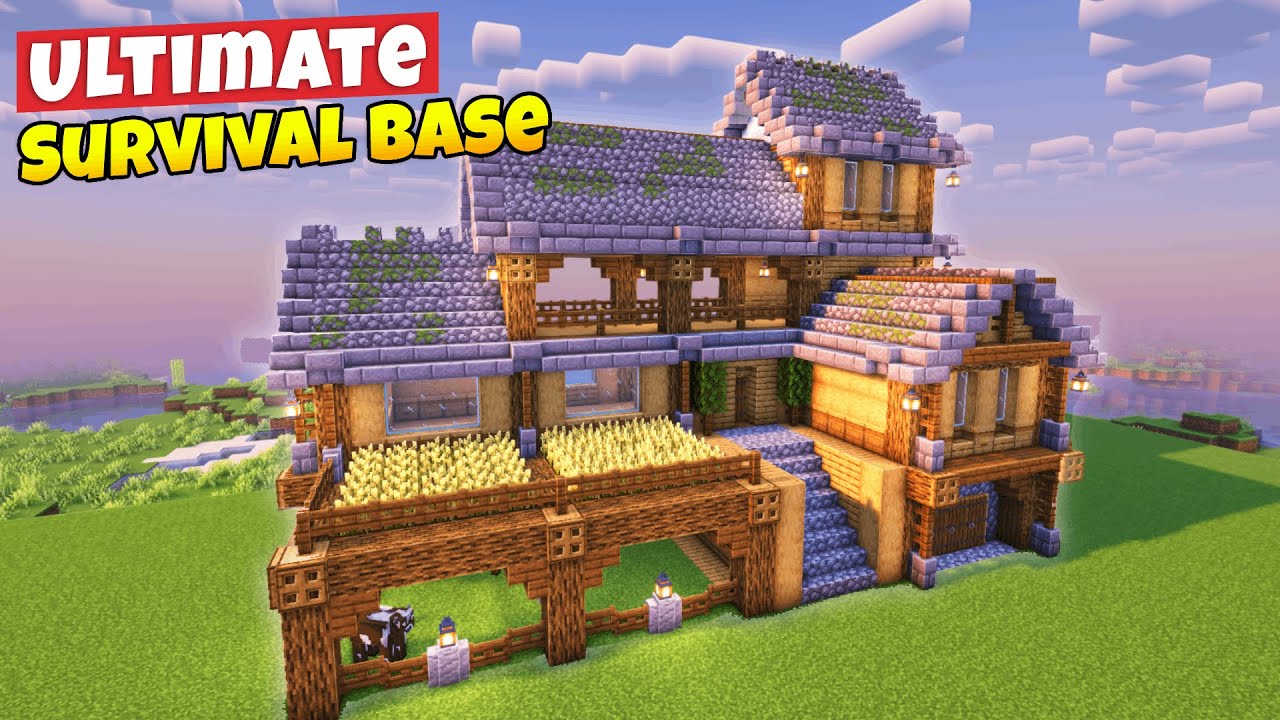 Advanced survival base  Minecraft house tutorials, Minecraft