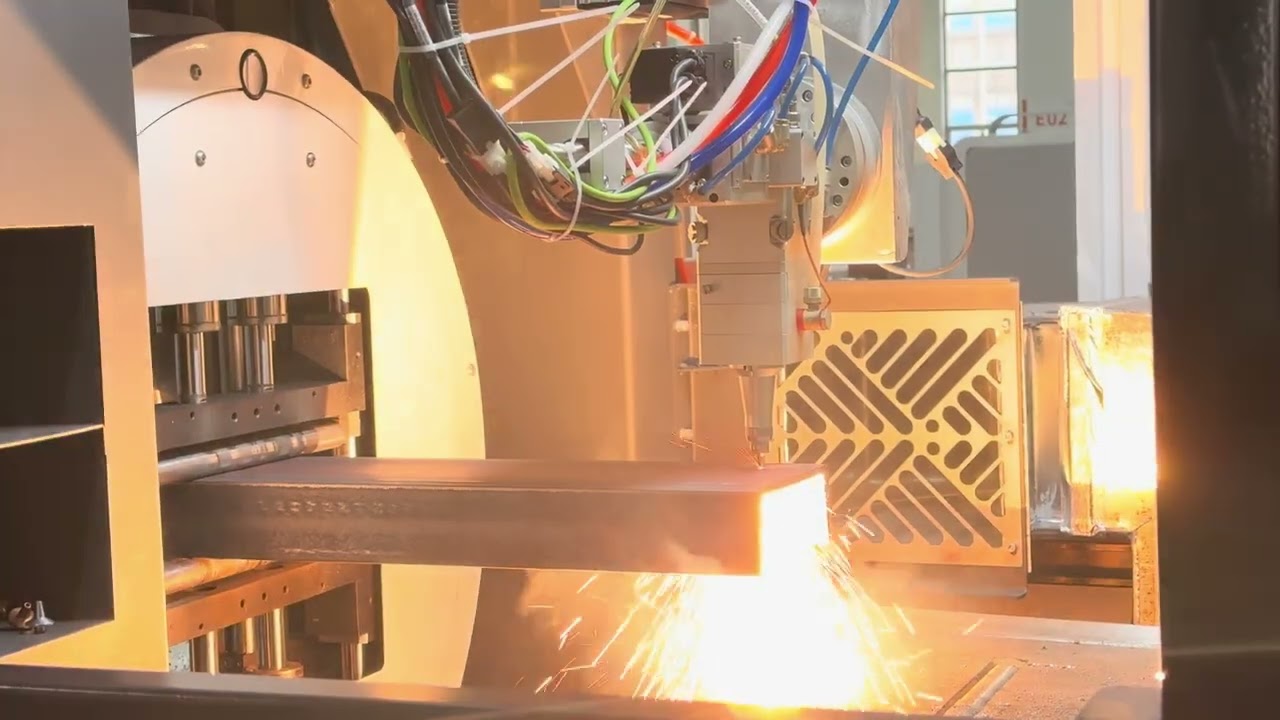 Bodor M350 6kw cutting “C” channel steel with bevel cutting