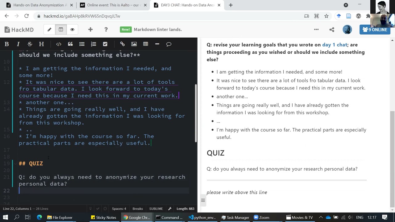 Hands-on Data Anonymization 3: Visual, speech and geospatial data, 19.4.2021 (Aalto University)