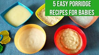 If you've started your baby on solids, then you have to try these 5
easy porridge recipes for babies! includes: apple rice porridge,
broken wheat m...