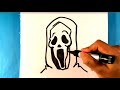 How to Draw Ghostface - Scream - Halloween Drawings