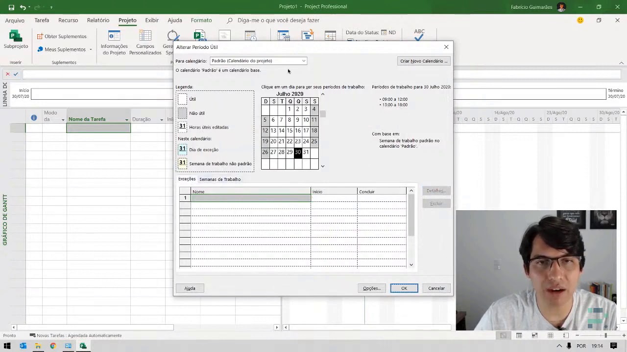 AULA AO VIVO - UM GUIA DEFINITIVO SOBRE CALENDÁRIOS NO MS PROJECT