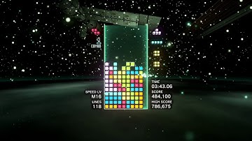 (Tetris Effect) Master Mode 228 lines, 877,800 points. (Lv16 Start)
