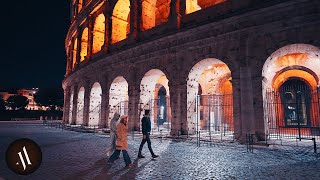 Relaxing Night Walk at the Colosseum in Rome, 4K Binaural
