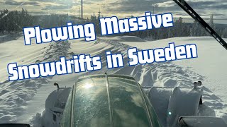 John Deere 6155R Plowing Snow in Swedish Wind Farm I Relaxing ASMR