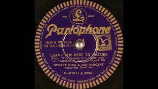 Stuart Ross &amp; Joe Sargent - Leave the Rest to Nature (1931)