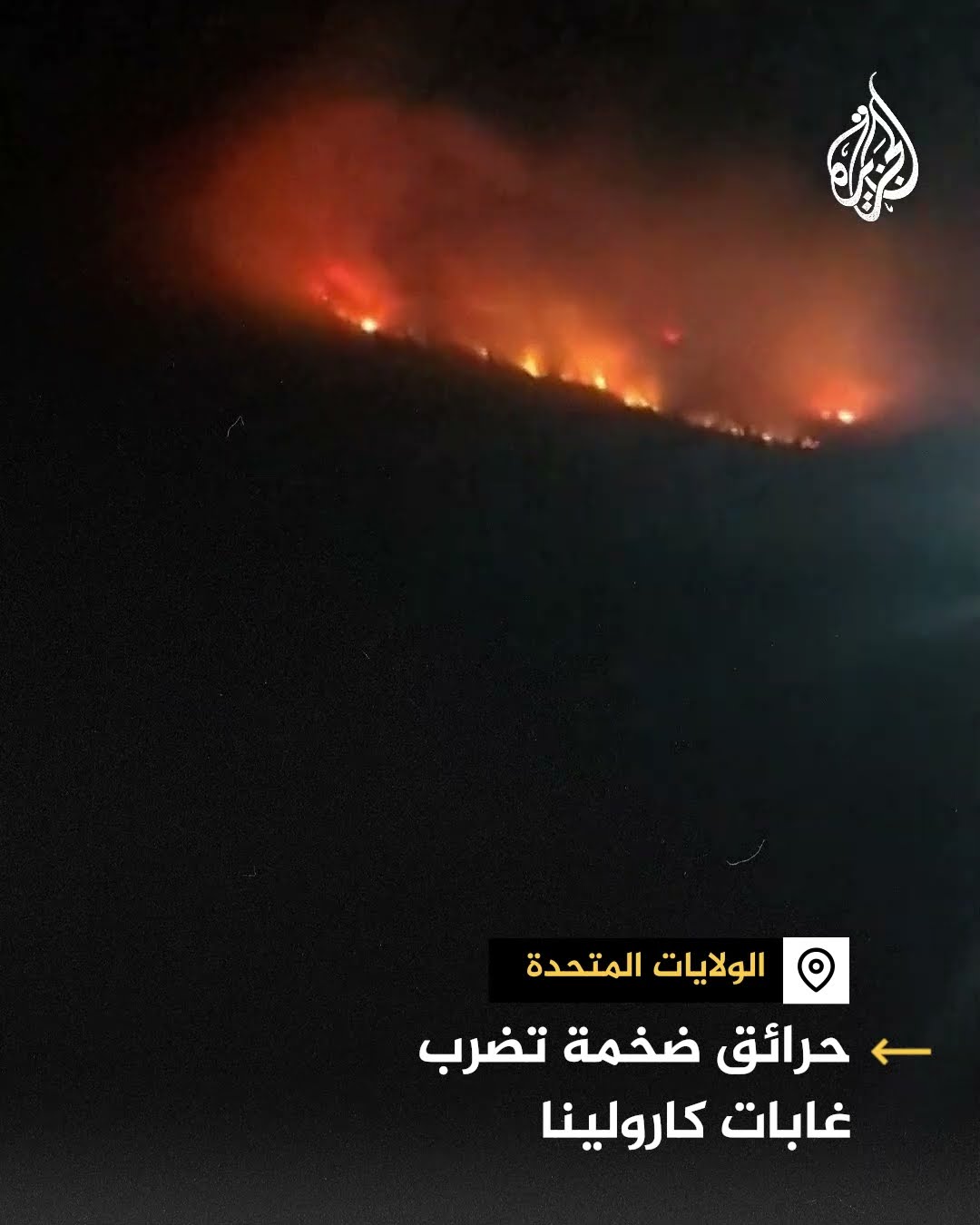 حرائق تضرب غابات كارولينا الأمريكية