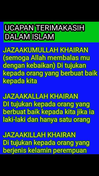 UCAPAN TERIMA KASIH DALAM ISLAM #shorts #islam #quotes