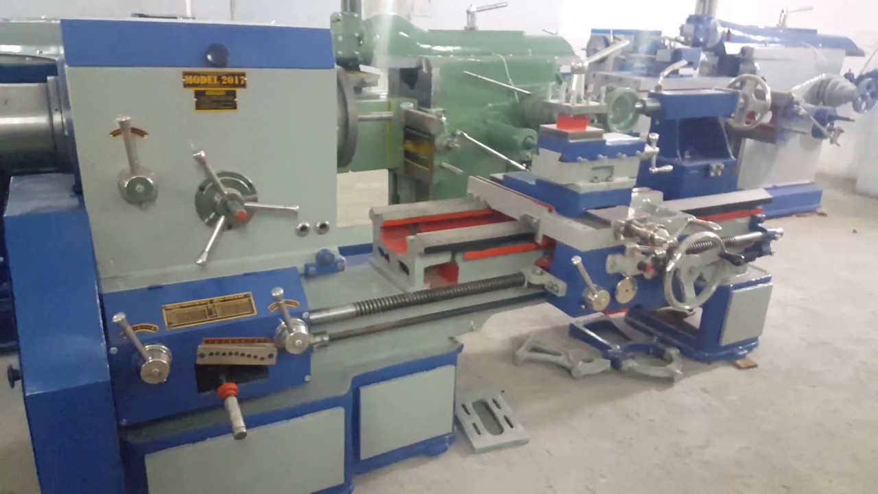 v-belt lathe machine 9 feet (cone pully type) ESSKAY Brand - YouTube