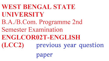 wbsu previous year question paperENGLCOR02T