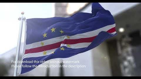 Cape Verde flag with 3d effect blowing in the wind 3D Flag V2 long