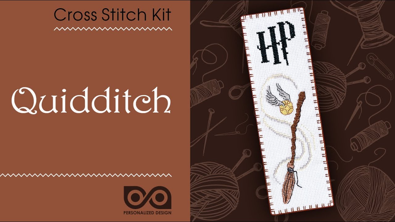 Kit Broderie Point De Croix - Vif D'or Harry Potter - Tissu Aida 14 Fils, Fils DMC
