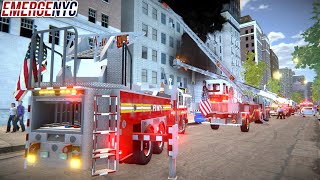 EmergeNYC FDNY FULL 10-75 ALL HANDS RESPONSE TO A FIRE (4 ENGINES, 3 LADDERS, RESCUE & SQUAD)