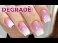 Unhas Decoradas Degradê nude com branco