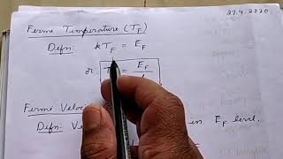 LS30- Fermi Temperature, Fermi Velocity