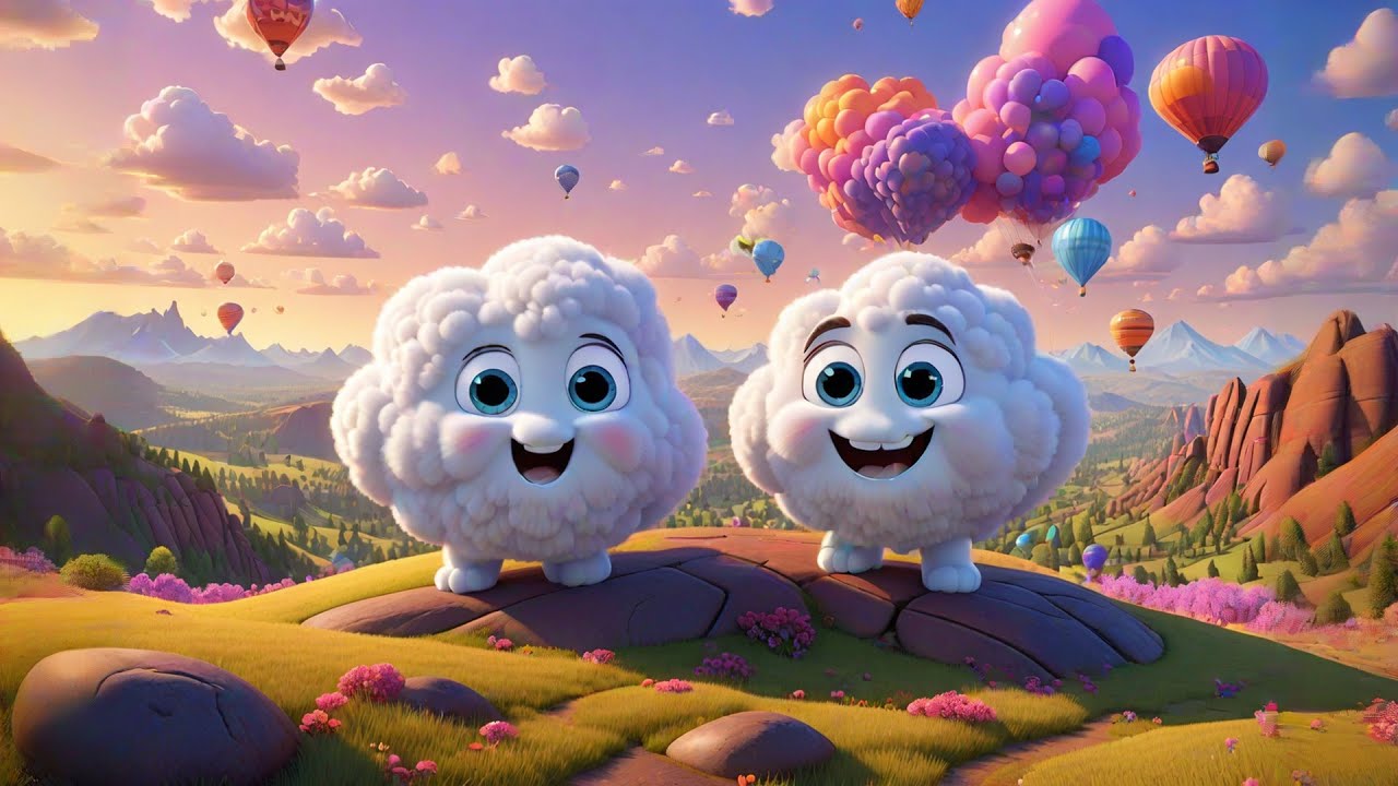 Two Little Clouds Float Along | Weather Song for Kids | Fun Nursery Rhymes and Learning Songs