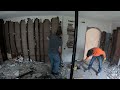 Removing plaster walls and ceiling from house