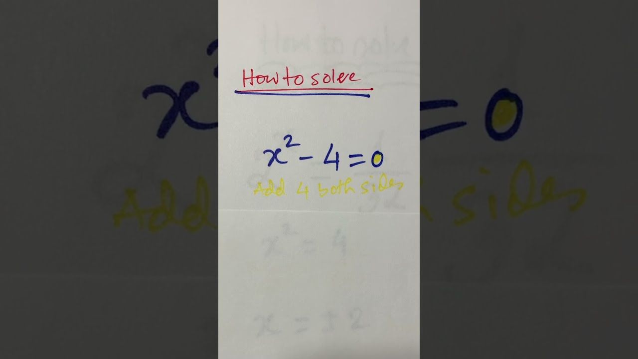  Shortsviral Math How To Solve X 2 4 0