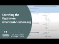 Searching the Register on AmericanAncestors.org