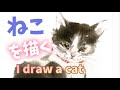 ねこを描く（はがき絵講座） 水墨画に近い^ ^