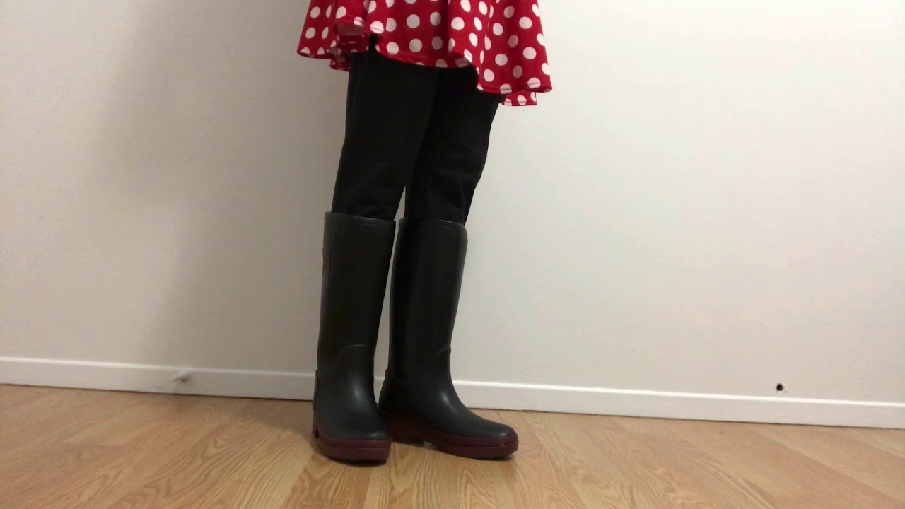 tommy hilfiger knitted rain boots