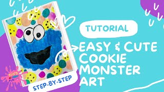 How To Paint Easy & Cute COOKIE MONSTER Art