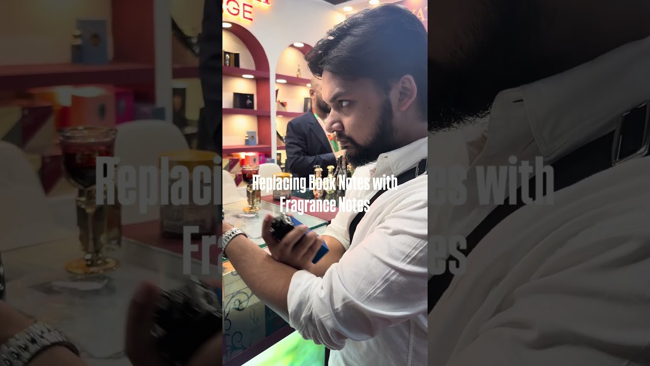 Smelling fragrances at the International Trade Fair at Bharat Mandapam 