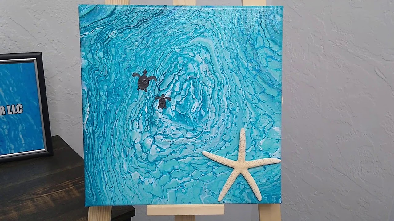 12x12 Acrylic Pouring Abstract Painting Artwork For Sale on Etsy YouTube