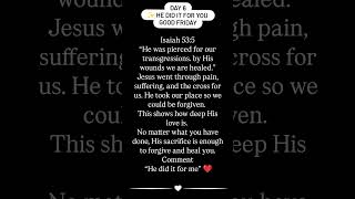 He Did It for You |Good Friday|Isaiah 53:5#jesus #prayer #god #jesuschrist #christian #bible #shorts