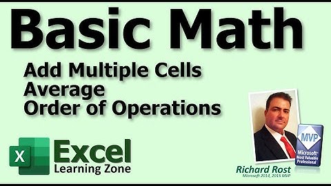 Microsoft Excel - Basic Math - Add Multiple Cells, Average, Order of Operations