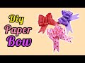 Simple Easy paper Bow 🎀 Diy paper Bow #homemadepapercraft #paperbowl #schoolcreativity #childcraft