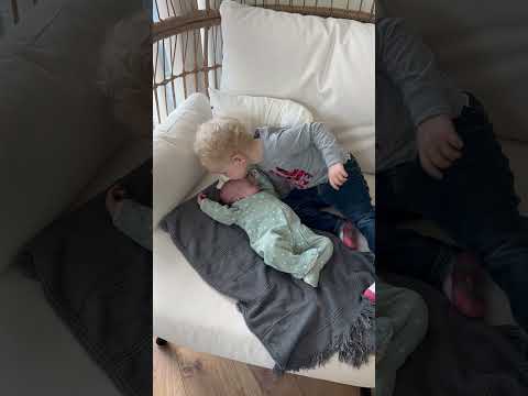 Brother gives sister a kiss #baby #kids #sister #brother#youtubeshorts #subscribe