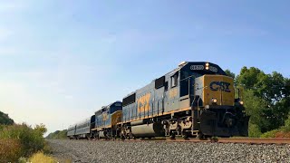 RARE! CSX SD50-3 LEADS THE GEOMETRY TRAIN!!