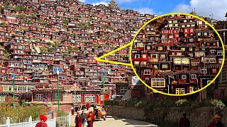 Ларунг-Гар - самая большая общага тибетских монахов в мире. Город на горе.