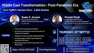 Middle East Transformation Post-Pandemic Era Promo Bader E. Alsaleh Vcare Project Management