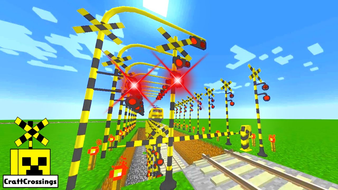 railway railroad crossing trains Minecraft 踏切 アニメ 049-02 - YouTube
